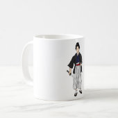 Japanischer Samurai-Krieger mit Katana Klinge Kaffeetasse (Vorderseite Links)