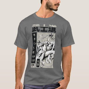 Japanischer Samurai Krieger mit Katana Sword Manga T-Shirt