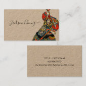 Japanischer Samurai Krieger mit Schwert Kraft Visitenkarte (Vorne/Hinten)