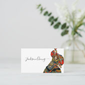 Japanischer Samurai-Krieger mit Schwert Visitenkarte (Stehend Vorderseite)