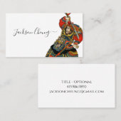 Japanischer Samurai-Krieger mit Schwert Visitenkarte (Vorne/Hinten)