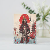 Japanischer Samurai-Krieger Postkarte (Stehend Vorderseite)