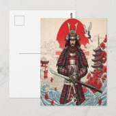 Japanischer Samurai-Krieger Postkarte (Vorne/Hinten)