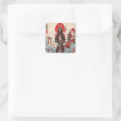 Japanischer Samurai-Krieger  Quadratischer Aufkleber (Tasche)