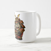 Japanischer Samurai-Krieger Rote Rüstung Cartoon-K Kaffeetasse (VorderseiteRechts)