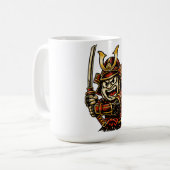 Japanischer Samurai-Krieger Rote Rüstung Cartoon-K Kaffeetasse (Vorderseite Links)