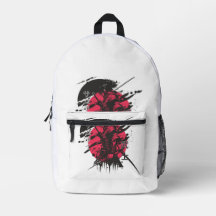 Japanischer Samurai-Krieger-Rucksack – Rot Schwarz