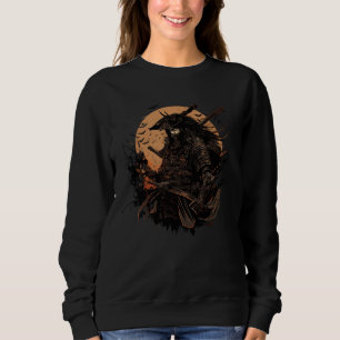 Japanischer Samurai-Krieger Schwertkämpfer Vintage Sweatshirt
