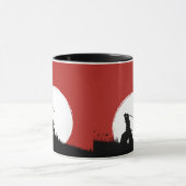 Japanischer Samurai-Krieger Silhouette Sonne Kaffe Tasse (Zentrum)