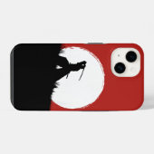 Japanischer Samurai-Krieger Silhouette Sonnen-Hand iPhone Hülle (Rückseite (Horizontal))