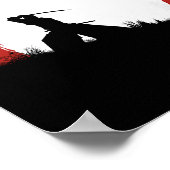Japanischer Samurai-Krieger Silhouette Sonnenposte Poster (Ecke)