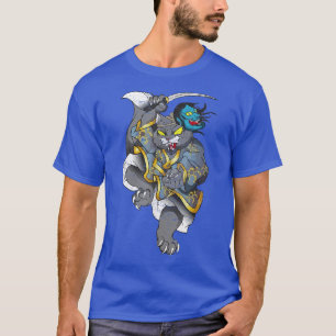 Japanischer Samurai Ninja Katze Kawaii Tattoo Männ T-Shirt