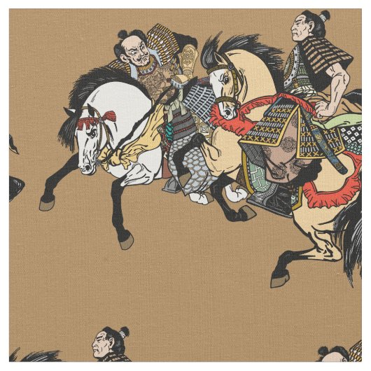 Japanischer Samurai-Pferdestoff Stoff (Nahaufnahme)