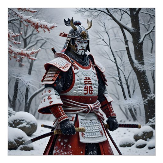 Japanischer Samurai-Plakat Poster (Vorderseite)