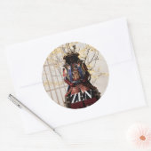 japanischer Samurai Runder Aufkleber (Umschlag)