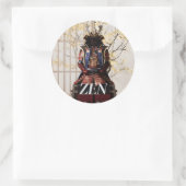 japanischer Samurai Runder Aufkleber (Tasche)