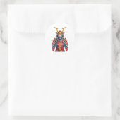 Japanischer Samurai Runder Aufkleber (Tasche)