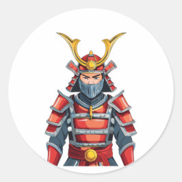 Japanischer Samurai Runder Aufkleber