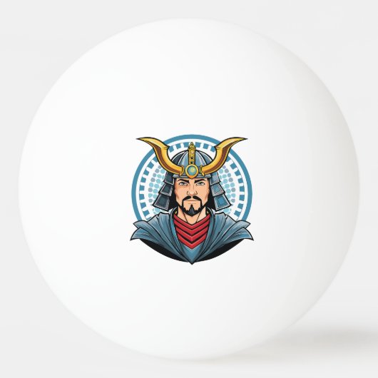 Japanischer Samurai Tischtennisball (Vorderseite)