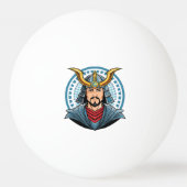 Japanischer Samurai Tischtennisball (Rückseite)