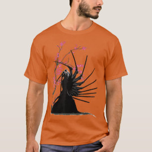 Japanischer Samurai und Vintage Sakura Kirschblüte T-Shirt