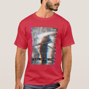 Japanischer Samurai Vaprowave Glitch Krieger T-Shirt
