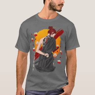 Japanischer Samurai Vintage Sakura Kirschblüten Ka T-Shirt