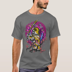 Japanischer Samurai Vintage Vaporwave Kirschblüte T-Shirt
