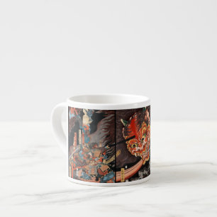Japanischer Samurai vs. Oni-Kampf Espressotasse