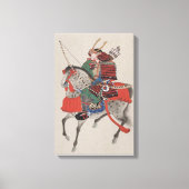 Japanischer Samurai Warrior on Horse Print Leinwan Leinwanddruck (Vorderseite)