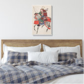 Japanischer Samurai Warrior on Horse Print Leinwan Leinwanddruck (Insitu (Schlafzimmer))