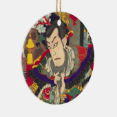 Japanischer Samurais Woodblock Druck Keramikornament (Rechts)