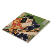 Japanischer Schauspieler (#1) (Vintager japanische Fliese (Seite)