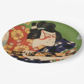 Japanischer Schauspieler (#1) (Vintager japanische Pappteller (Schrägansicht)