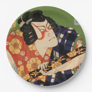Japanischer Schauspieler (#1) (Vintager japanische Pappteller