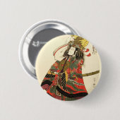 Japanischer Schauspieler als Samurai-Militärführer Button (Vorne & Hinten)