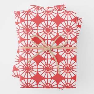 Japanischer Schirm Geschenkpapier Set
