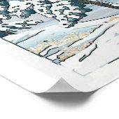 Japanischer Schnee, Baum & Berg Poster (Ecke)