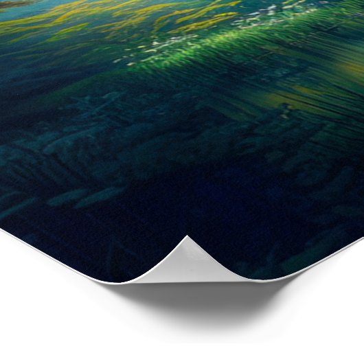 Japanischer Schrein im Herzen des Waldes Poster (Ecke)