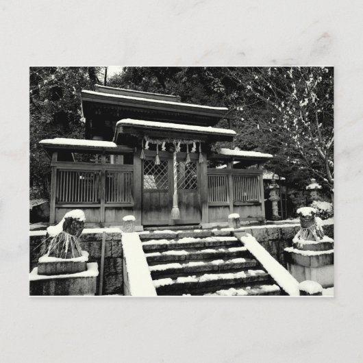 Japanischer Schrein im Schnee Postkarte (Vorderseite)