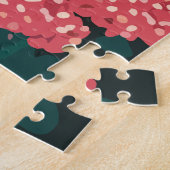 Japanischer Schrein mit roten und rosa Blüten Puzzle (Seite)