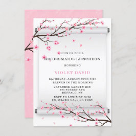Japanischer Scroll Cherry Blossom Bridesmaids Mitt Einladung