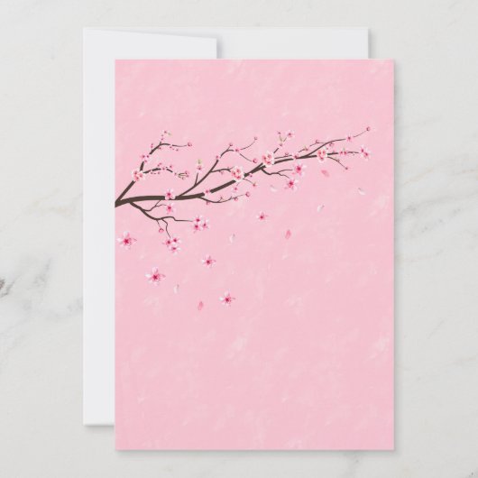 Japanischer Scroll Cherry Blossom Einladung Hochze (Rückseite)