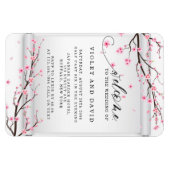 Japanischer Scroll Cherry Blossom Einladung Hochze Magnet (Horizontal)