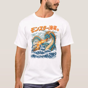 Japanischer Seedrache Kaiju Ozeanschlacht T-Shirt