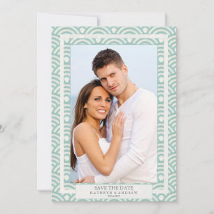 Japanischer Seigaiha Wedding Save the Date Flat Fo Einladung