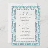 Japanischer Seigaiha Wedding Save the Date Flat Fo Einladung (Rückseite)