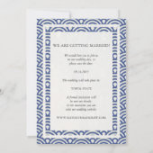 Japanischer Seigaiha Wedding Save the Date Flat Fo Einladung (Rückseite)