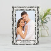 Japanischer Seigaiha Wedding Save the Date Flat Fo Einladung (Stehend Vorderseite)