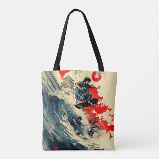 Japanischer Skateboard Tsunami Tasche (Rückseite)